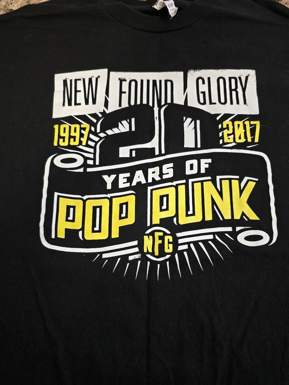 New Found Glory 20 Years of Pop Punk Tee - Black & Yellow